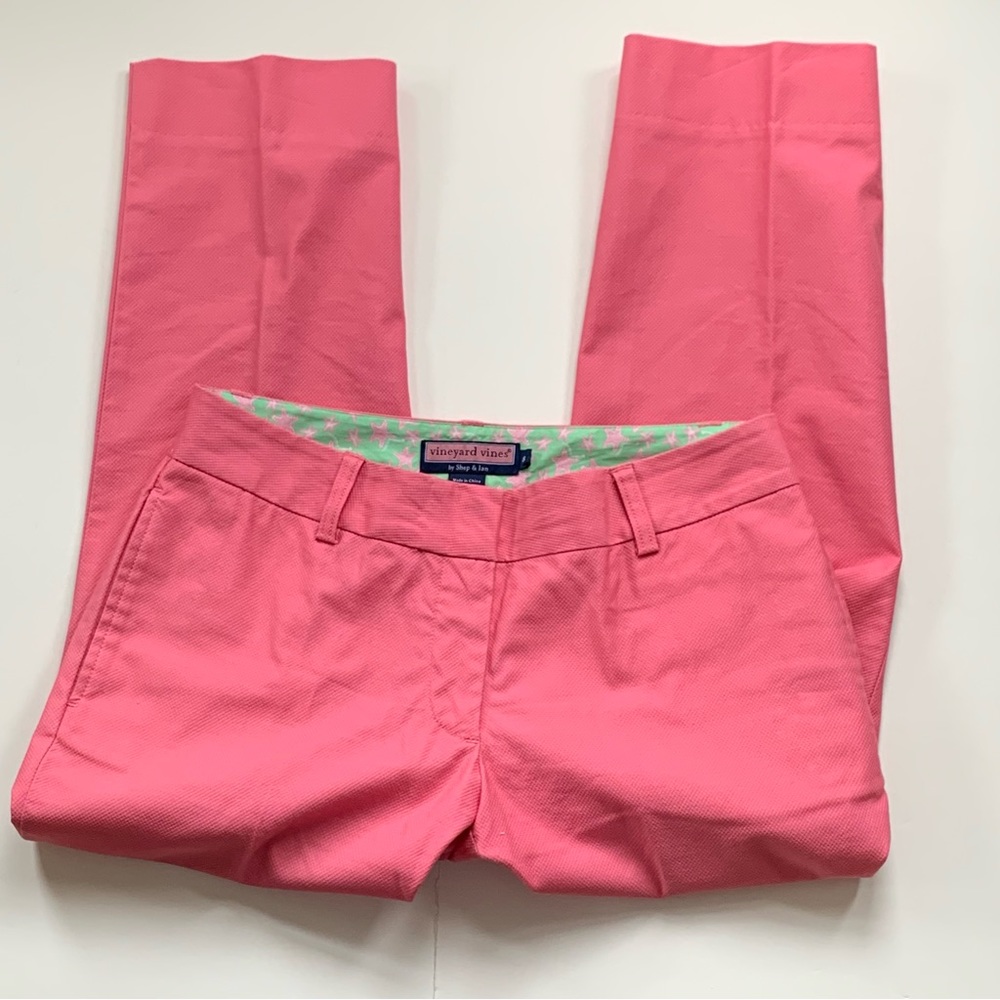 Vineyard Vines pink chinos textured pique weave. vintage 8m